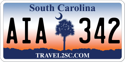 SC license plate AIA342
