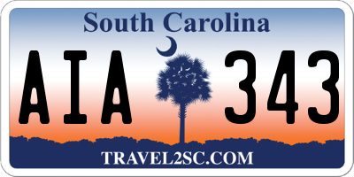 SC license plate AIA343