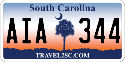 SC license plate AIA344