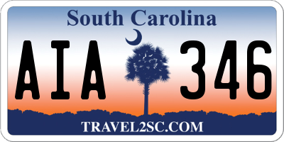 SC license plate AIA346