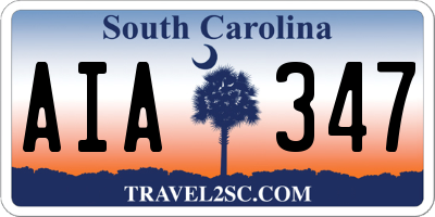 SC license plate AIA347