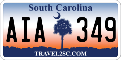 SC license plate AIA349