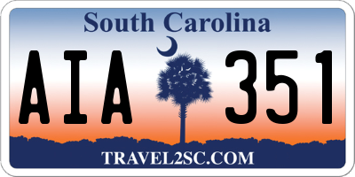 SC license plate AIA351