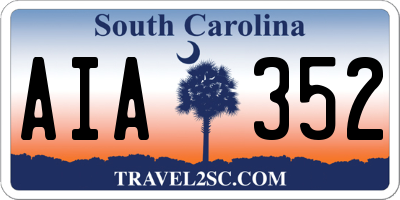 SC license plate AIA352