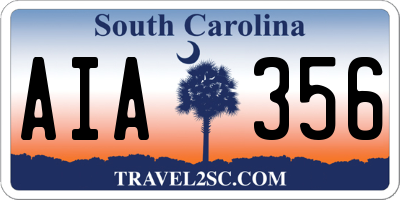 SC license plate AIA356