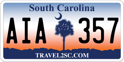 SC license plate AIA357