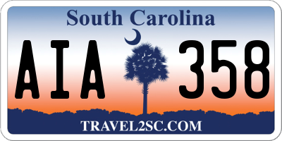 SC license plate AIA358
