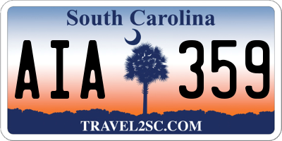 SC license plate AIA359