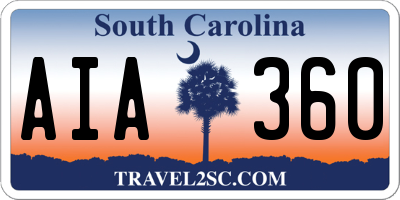 SC license plate AIA360