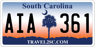 SC license plate AIA361