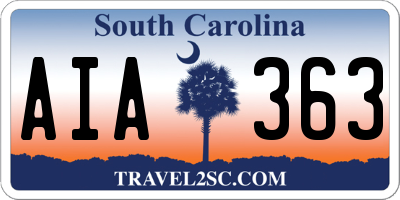SC license plate AIA363