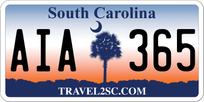 SC license plate AIA365