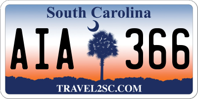 SC license plate AIA366