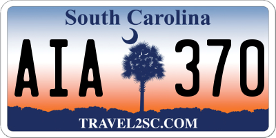 SC license plate AIA370