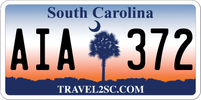 SC license plate AIA372