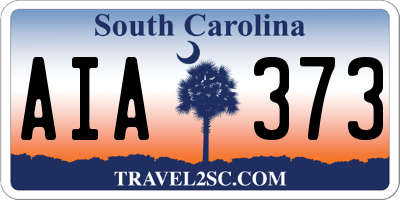 SC license plate AIA373