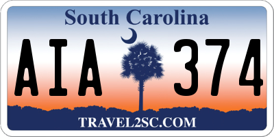 SC license plate AIA374