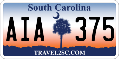 SC license plate AIA375