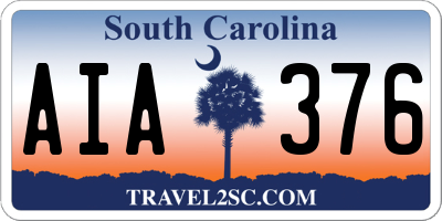 SC license plate AIA376