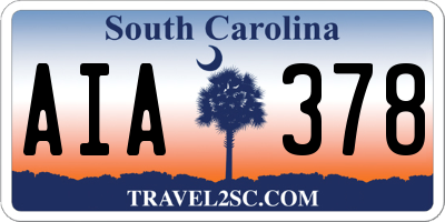 SC license plate AIA378