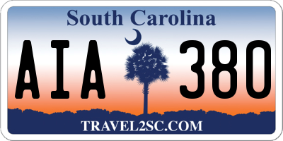 SC license plate AIA380