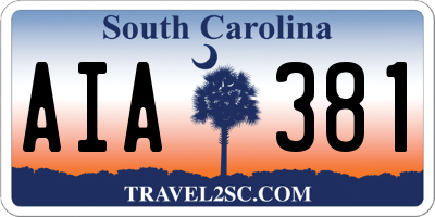 SC license plate AIA381