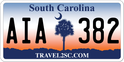 SC license plate AIA382