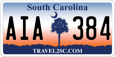SC license plate AIA384