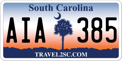 SC license plate AIA385