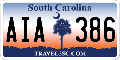 SC license plate AIA386