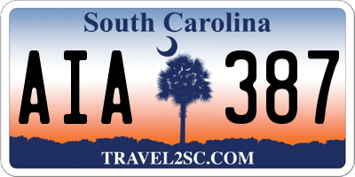 SC license plate AIA387