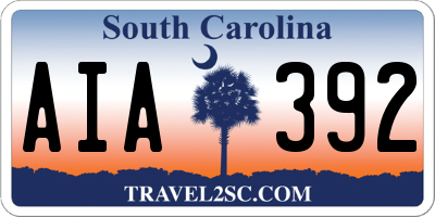 SC license plate AIA392