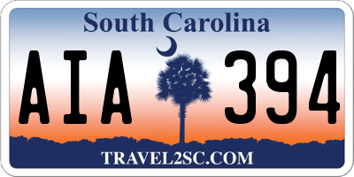 SC license plate AIA394