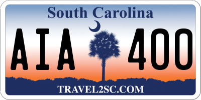 SC license plate AIA400