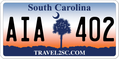 SC license plate AIA402