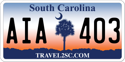 SC license plate AIA403