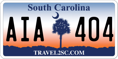 SC license plate AIA404