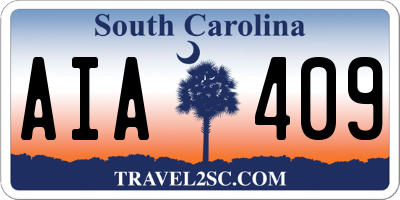 SC license plate AIA409