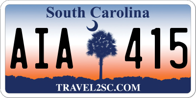 SC license plate AIA415