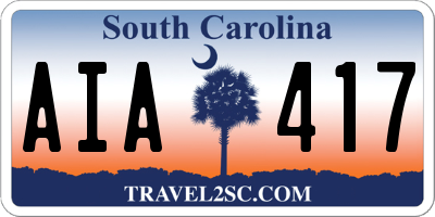 SC license plate AIA417