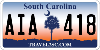 SC license plate AIA418