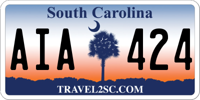 SC license plate AIA424