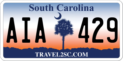SC license plate AIA429