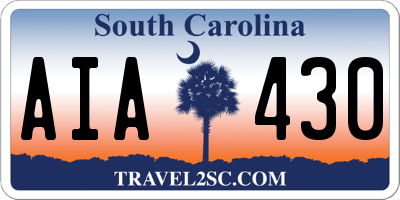 SC license plate AIA430