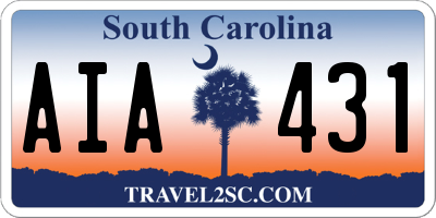 SC license plate AIA431