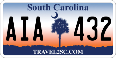 SC license plate AIA432