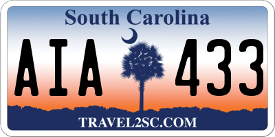 SC license plate AIA433
