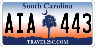 SC license plate AIA443