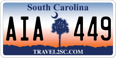 SC license plate AIA449