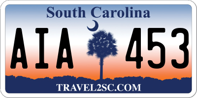 SC license plate AIA453